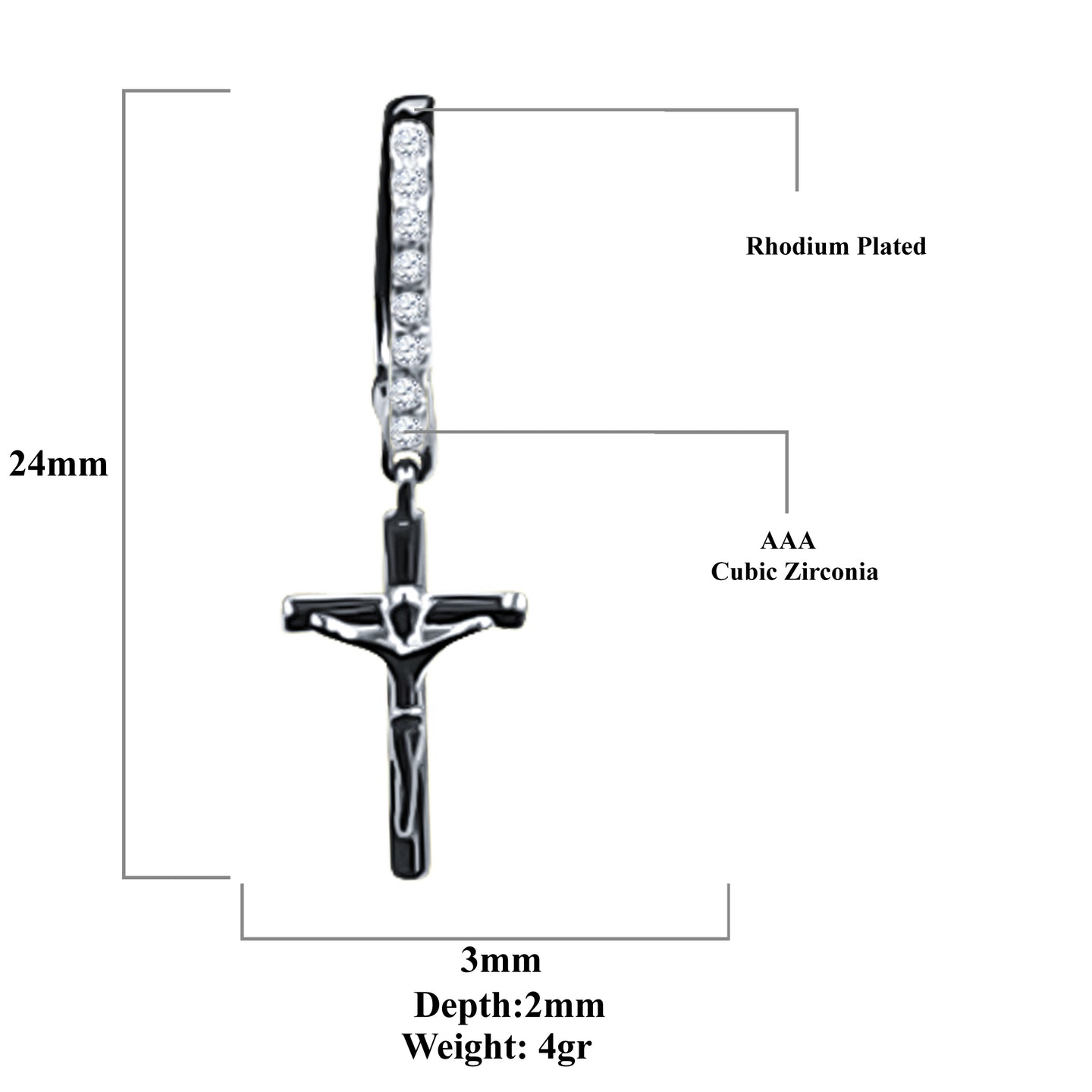 CRUCIFIXUS SILVER EARRINGS | 9214501