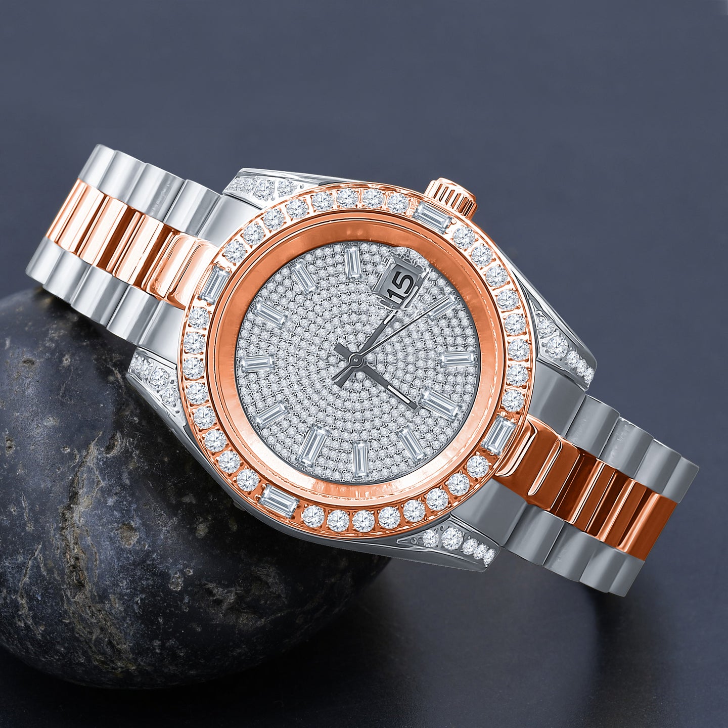 MAJESTY STEEL CZ HIP HOP WATCH  | 5304818