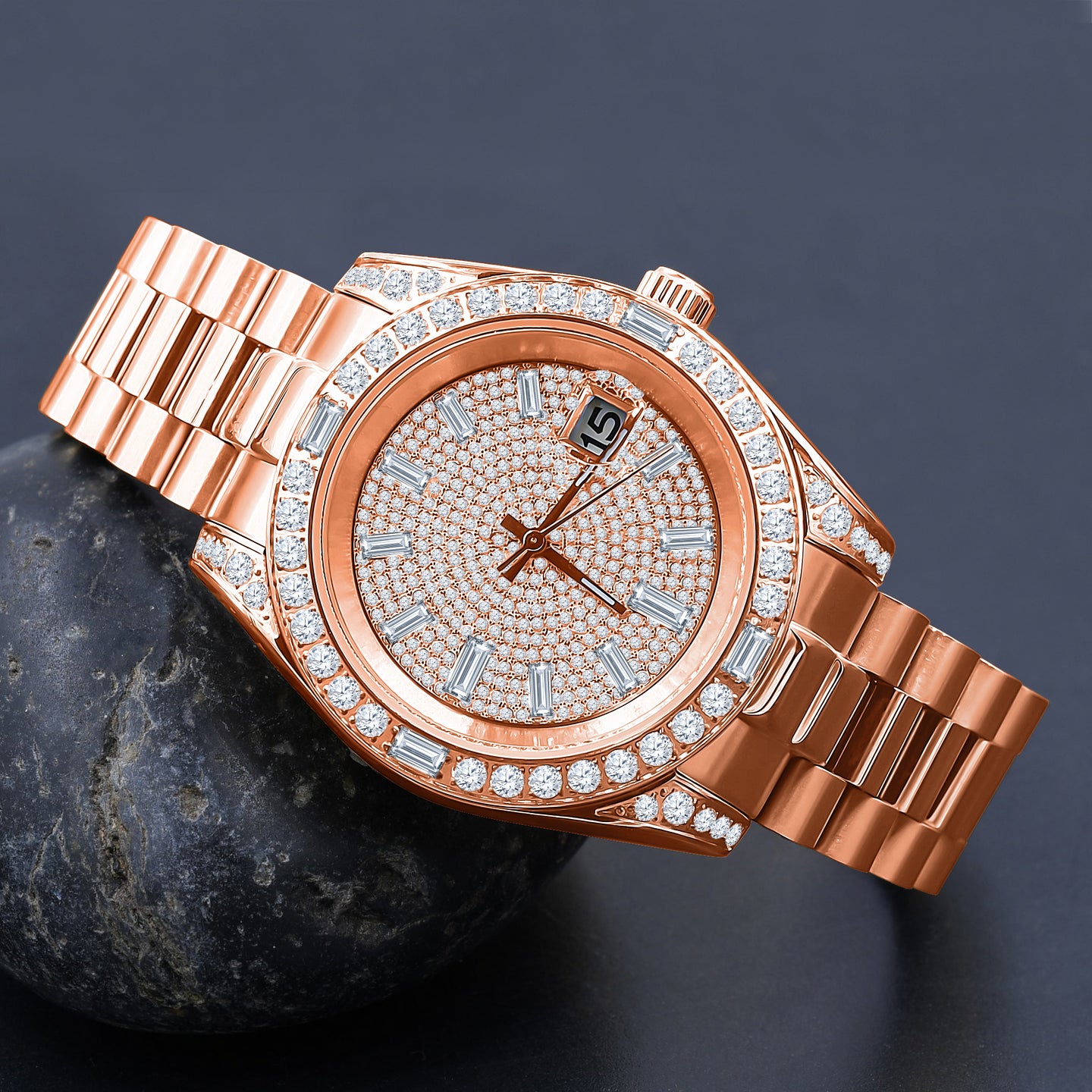 MAJESTY STEEL CZ HIP HOP WATCH  | 530485