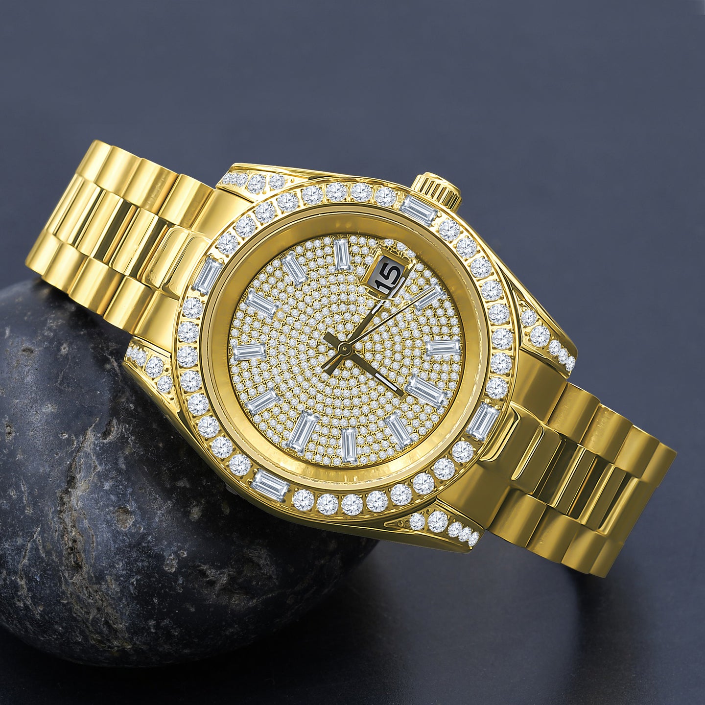 MAJESTY STEEL CZ HIP HOP WATCH  | 530482