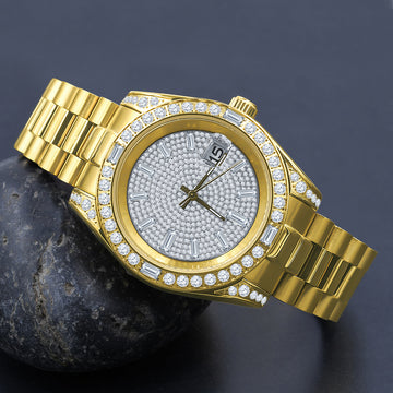 MAJESTY STEEL CZ HIP HOP WATCH  | 5304829