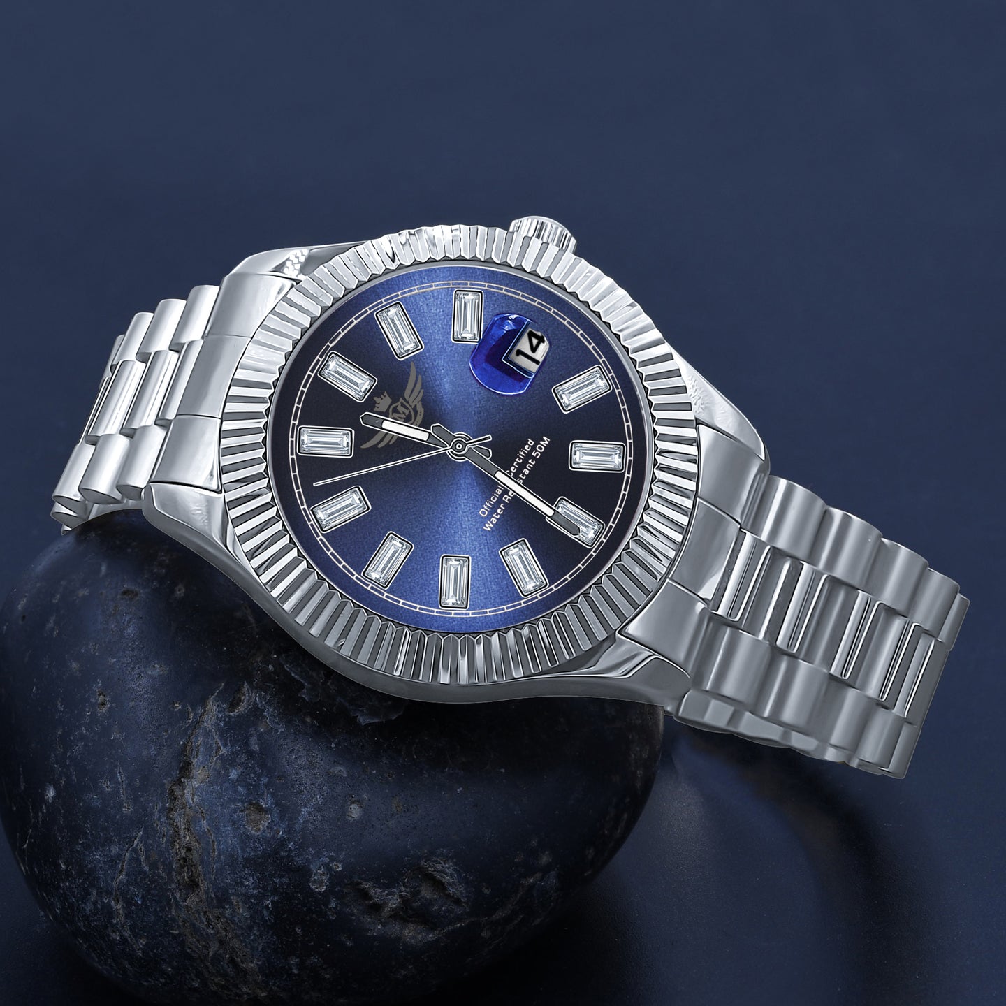 COSMIC STEEL AUTOMATIC CZ WATCH | 5628656