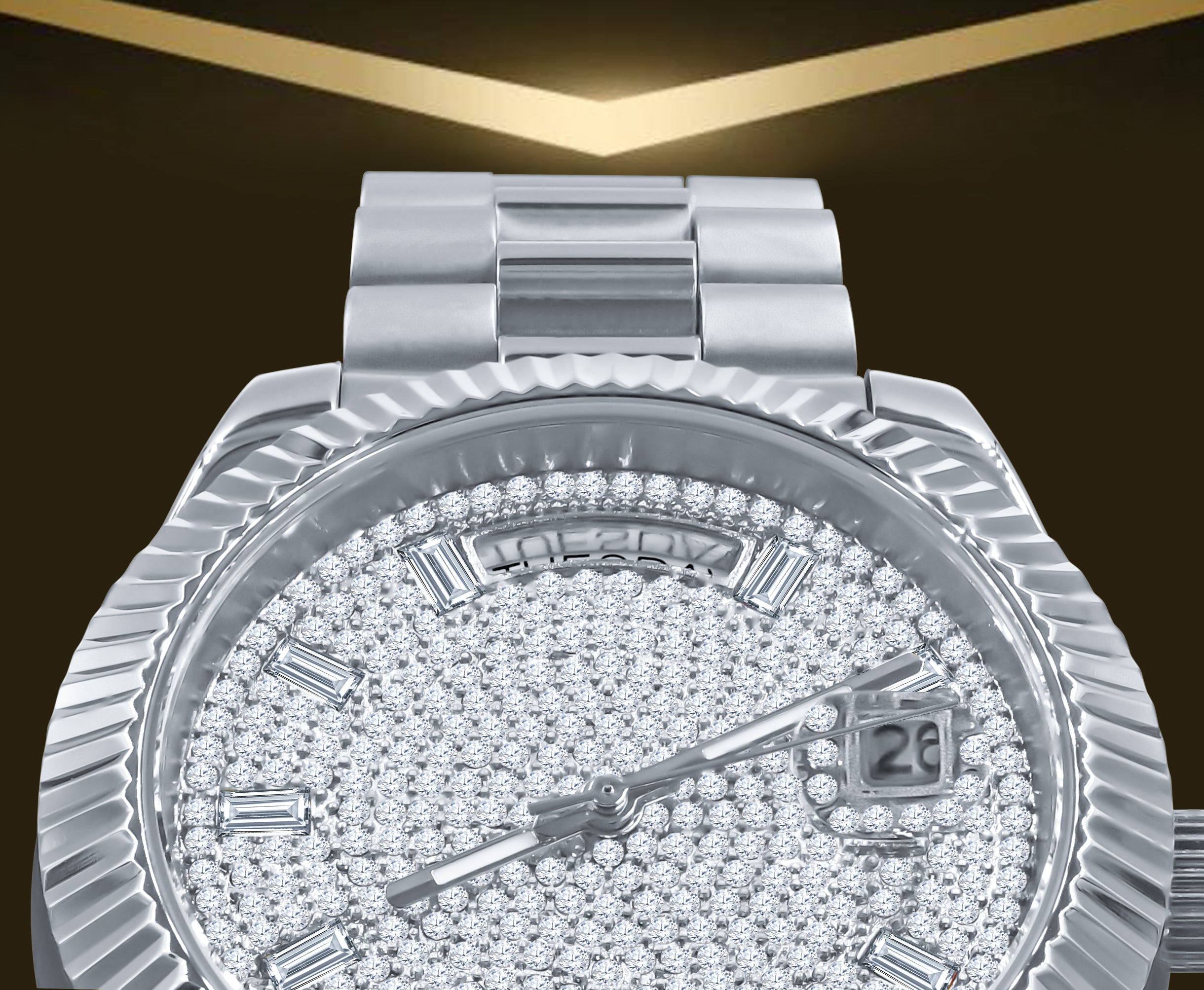 ARISTOCRATIC STEEL AUTOMATIC CZ WATCH| 562851