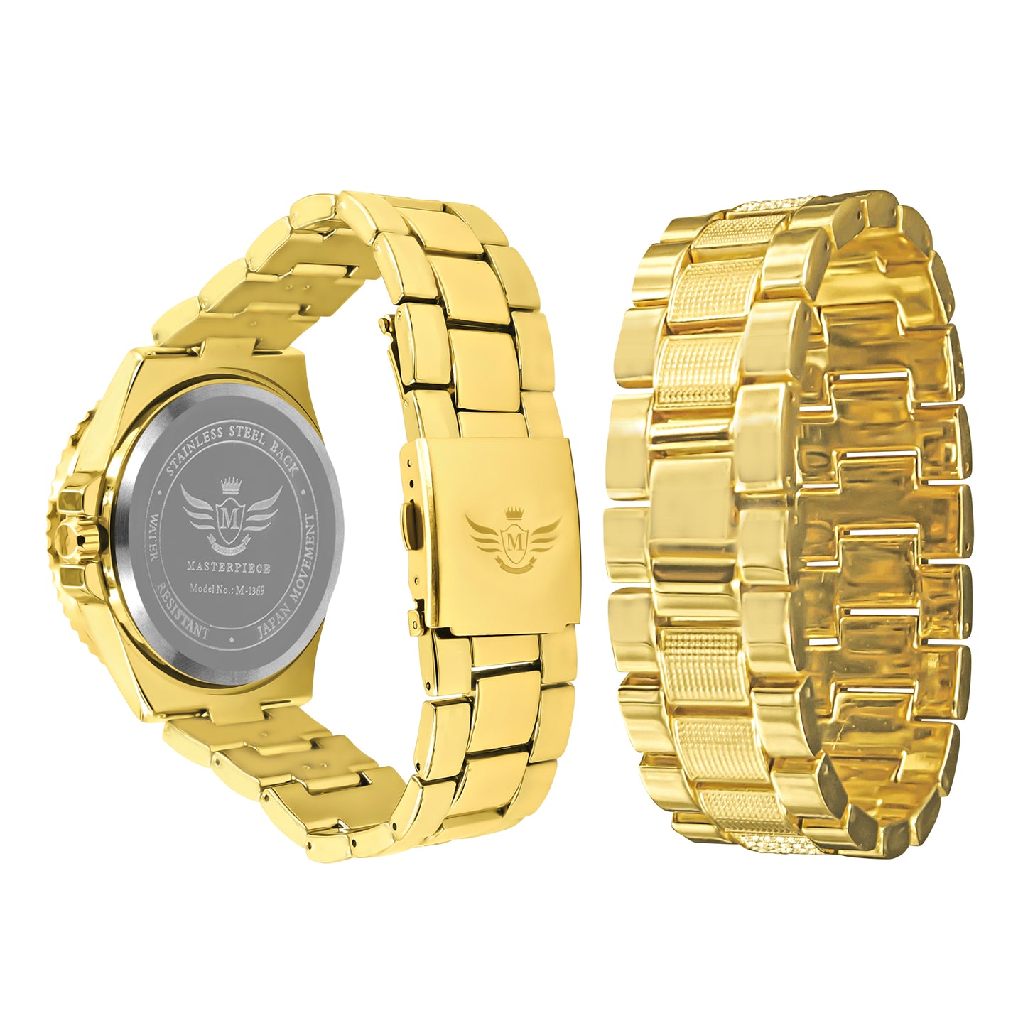 INTERSTELLAR DIVERS BEZEL ICED OUT WATCH & BRACELET SET | 530922