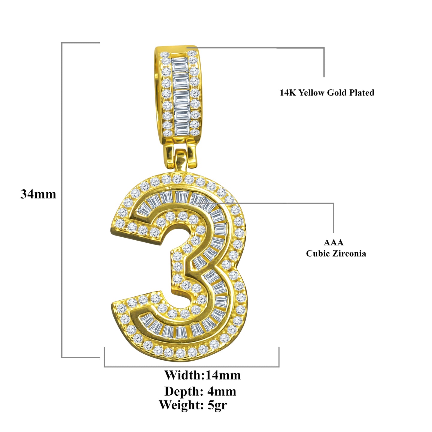 CIPHER STERLING SILVER (NUMERIC) PENDANT WITH CZ I 9218381