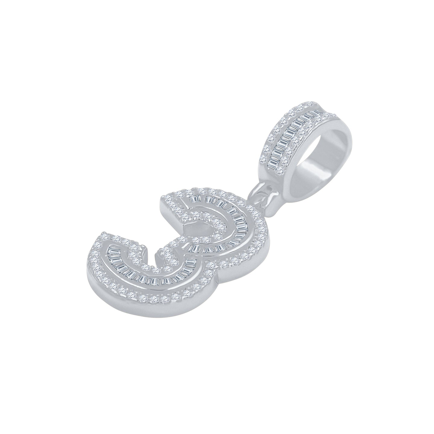 CIPHER STERLING SILVER (NUMERIC) PENDANT WITH CZ I 9218381