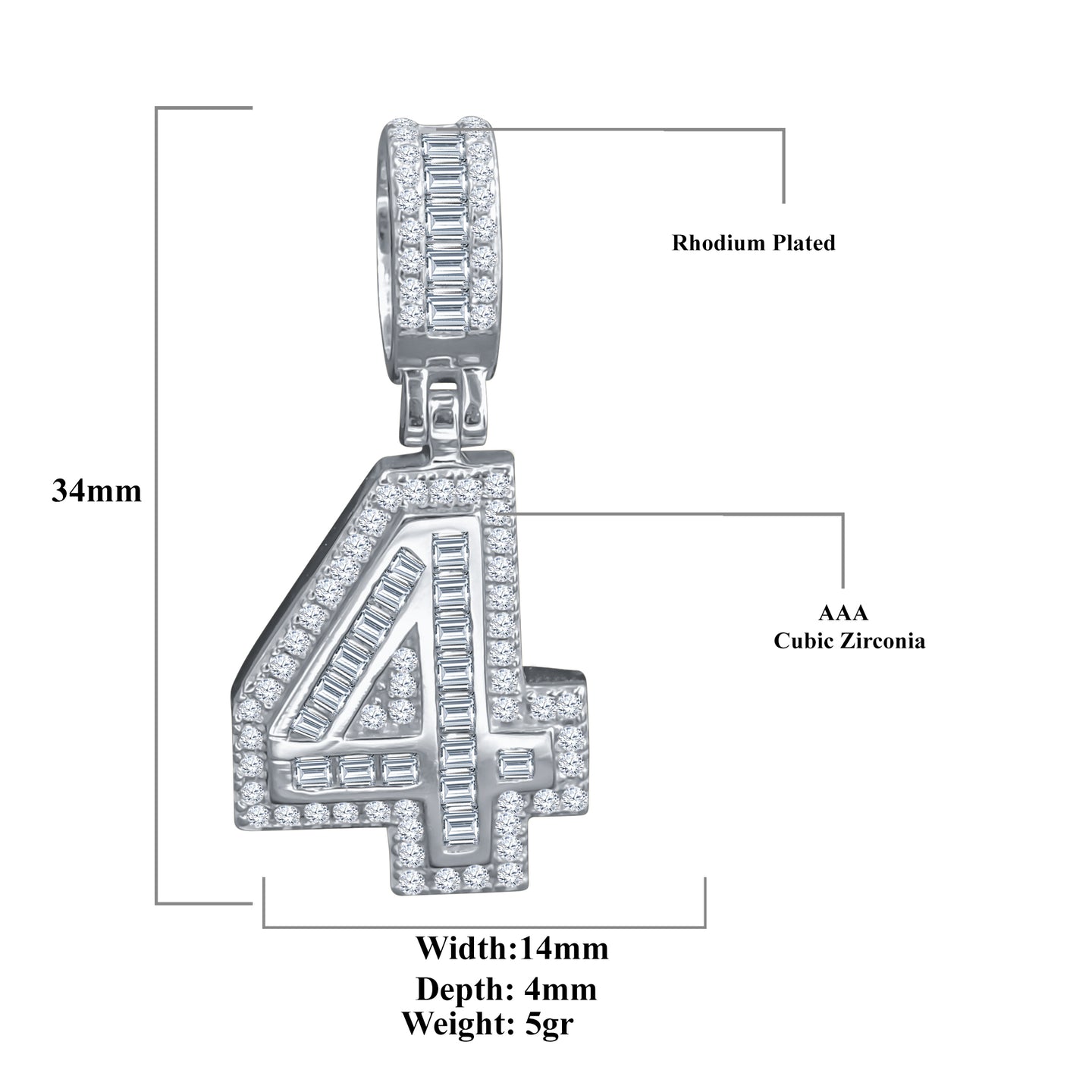 CIPHER STERLING SILVER (NUMERIC) PENDANT WITH CZ I 9218391