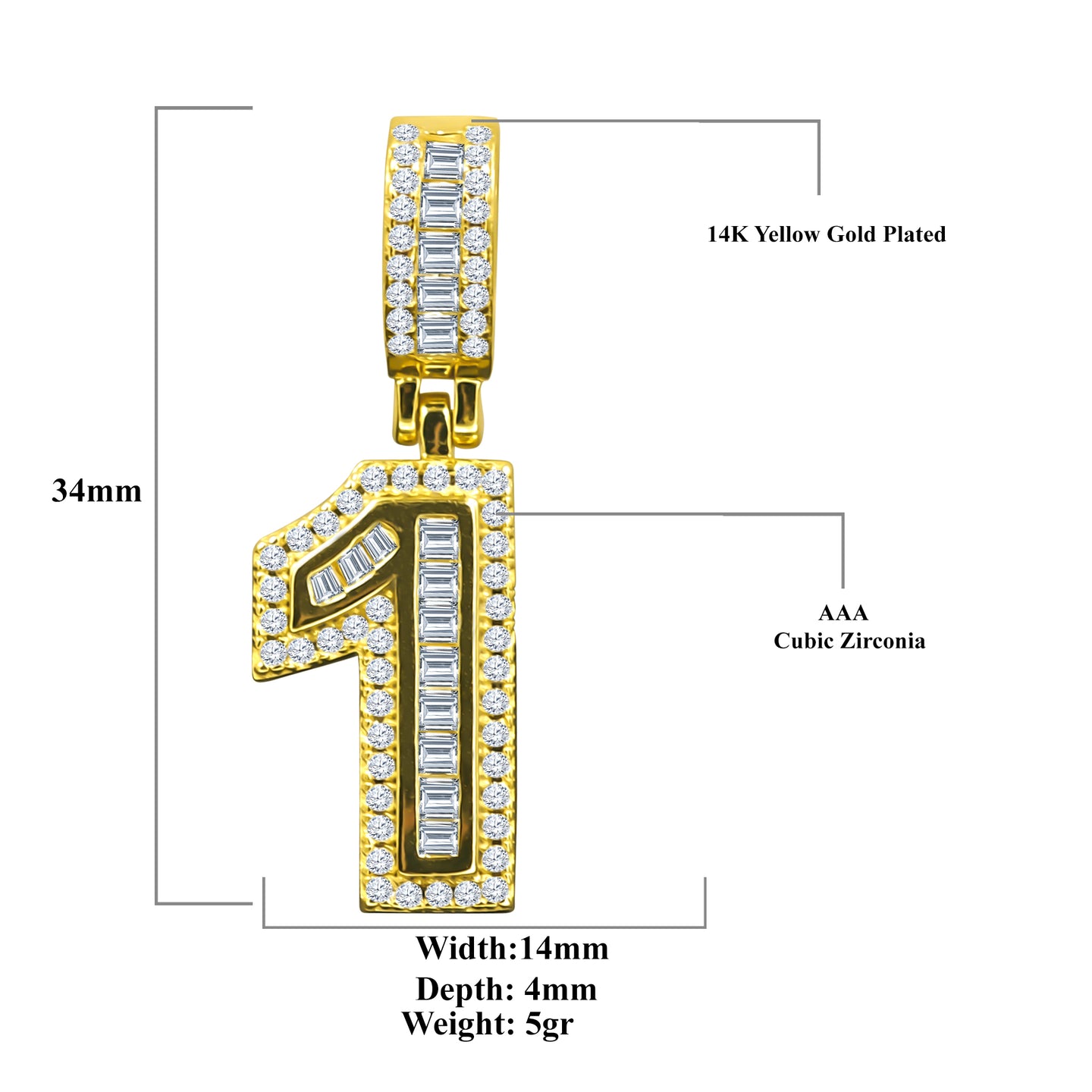 CIPHER STERLING SILVER (NUMERIC) PENDANT WITH CZ I 9218361
