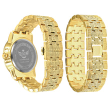 CANDIDUS PRINCESS CUT ICED OUT WATCH & BRACELET SET I 530722