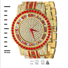 CANDIDUS PRINCESS CUT ICED OUT WATCH & BRACELET SET I 530726