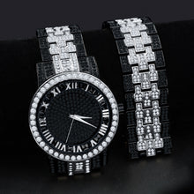 CANDIDUS PRINCESS CUT ICED OUT WATCH & BRACELET SET I 530723