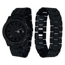 INTERSTELLAR DIVERS BEZEL ICED OUT WATCH & BRACELET SET | 530583