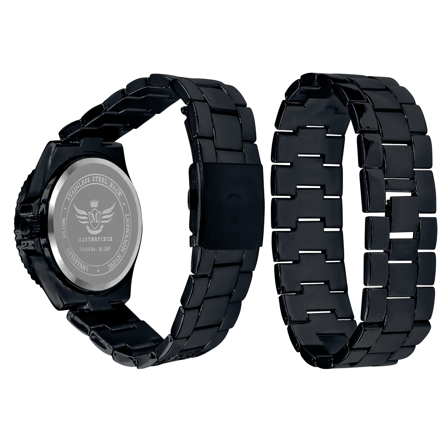 INTERSTELLAR DIVERS BEZEL ICED OUT WATCH & BRACELET SET | 530583