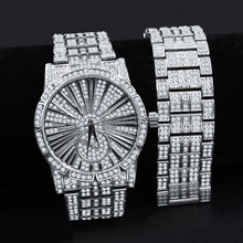 LUXE ROMAN INDEXED ICED OUT WATCH & BRACELET SET I 530711
