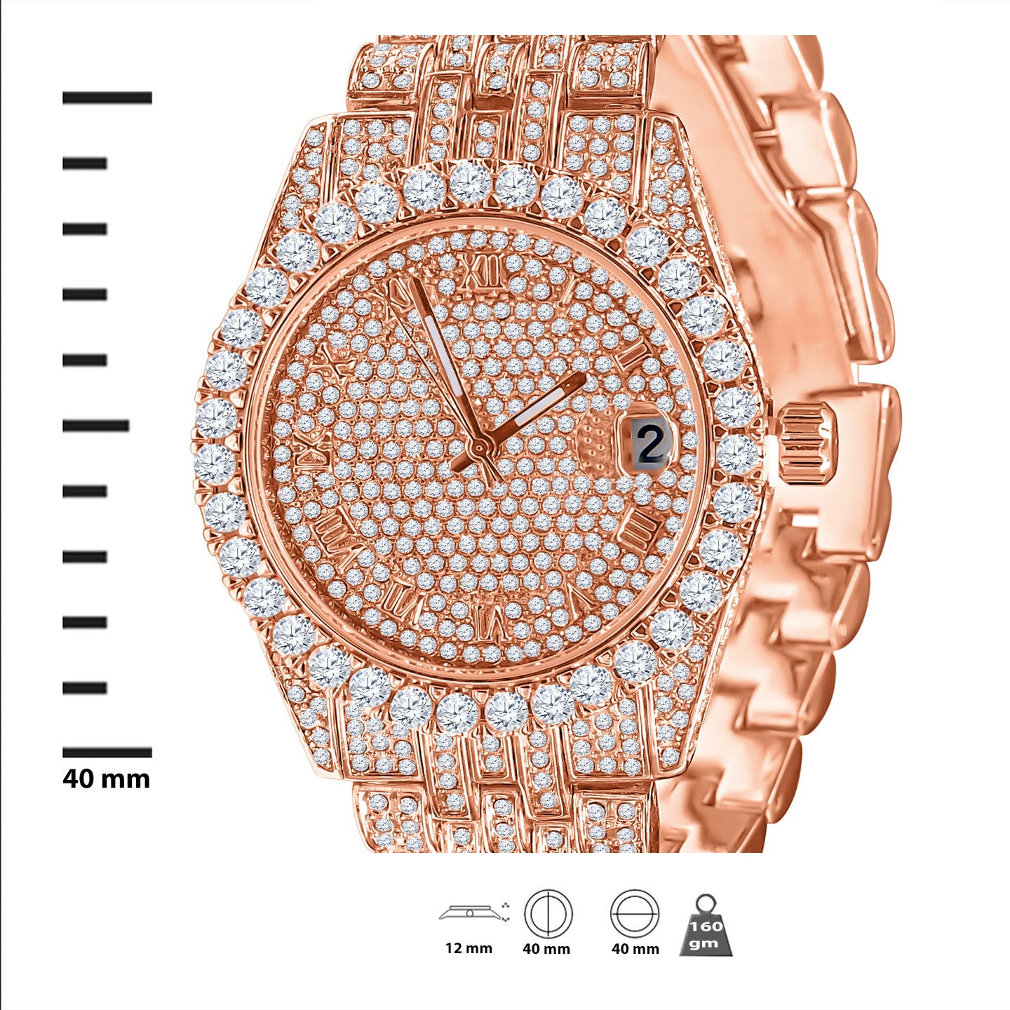 PURPUREUS 5-LINK ICED OUT WATCH & BRACELET SET I 530705