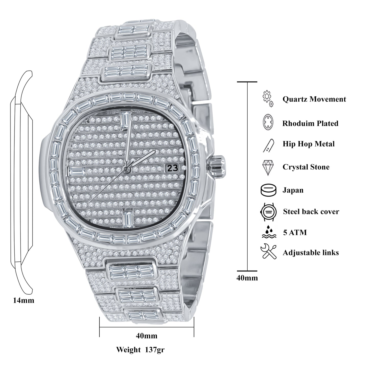 ATTITUDE HIP HOP METAL WATCH I 563121