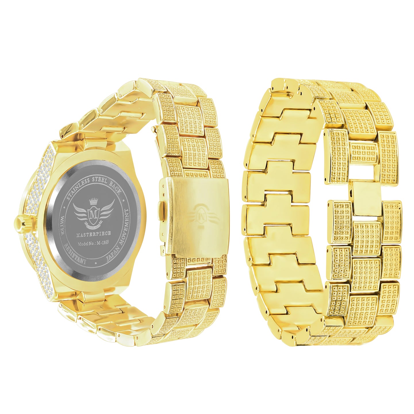 OYSTER BAGUETTE BEZEL ICED OUT WATCH & BRACELET SET | 530752