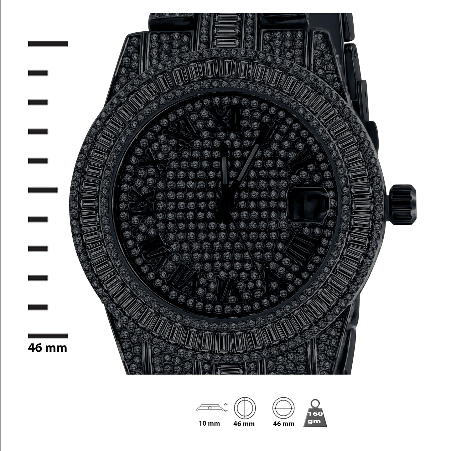 OYSTER BAGUETTE BEZEL ICED OUT WATCH & BRACELET SET | 530753