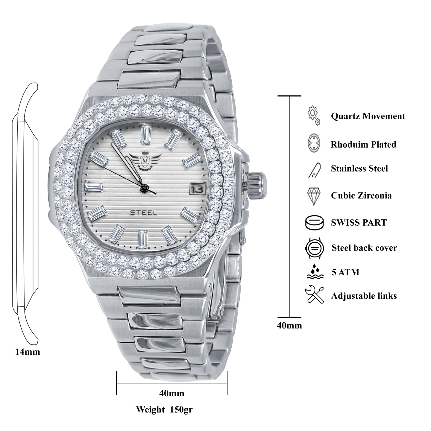 GAYLORD  STEEL WATCH  | 530671