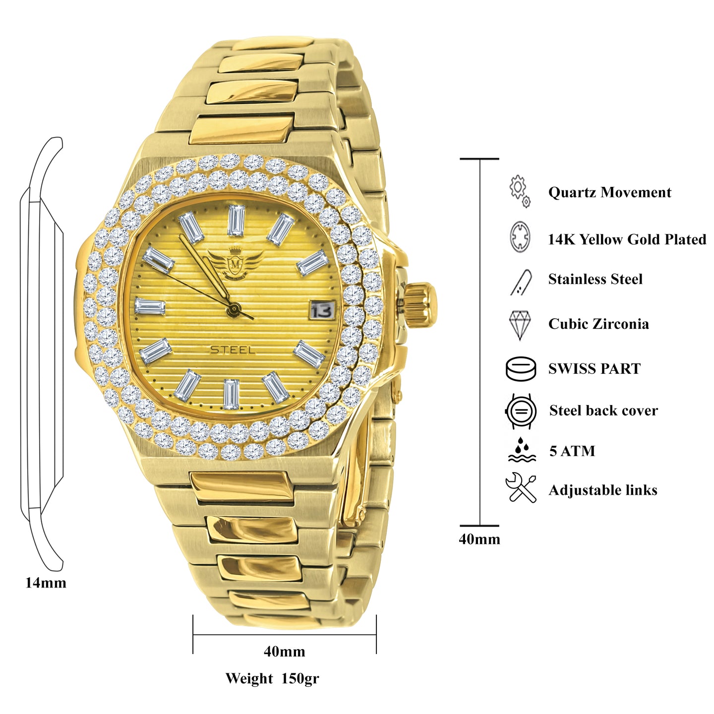 GAYLORD  STEEL WATCH  | 530672