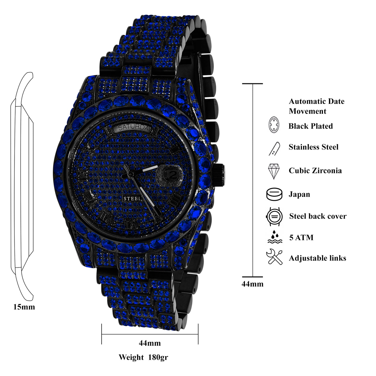 INJURIOSUS STEEL WATCH CZ  I 5308413