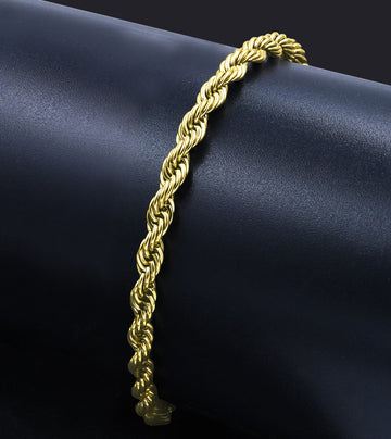 LANYARD 5MM GOLD ROPE ICED OUT BRACELET I 950852