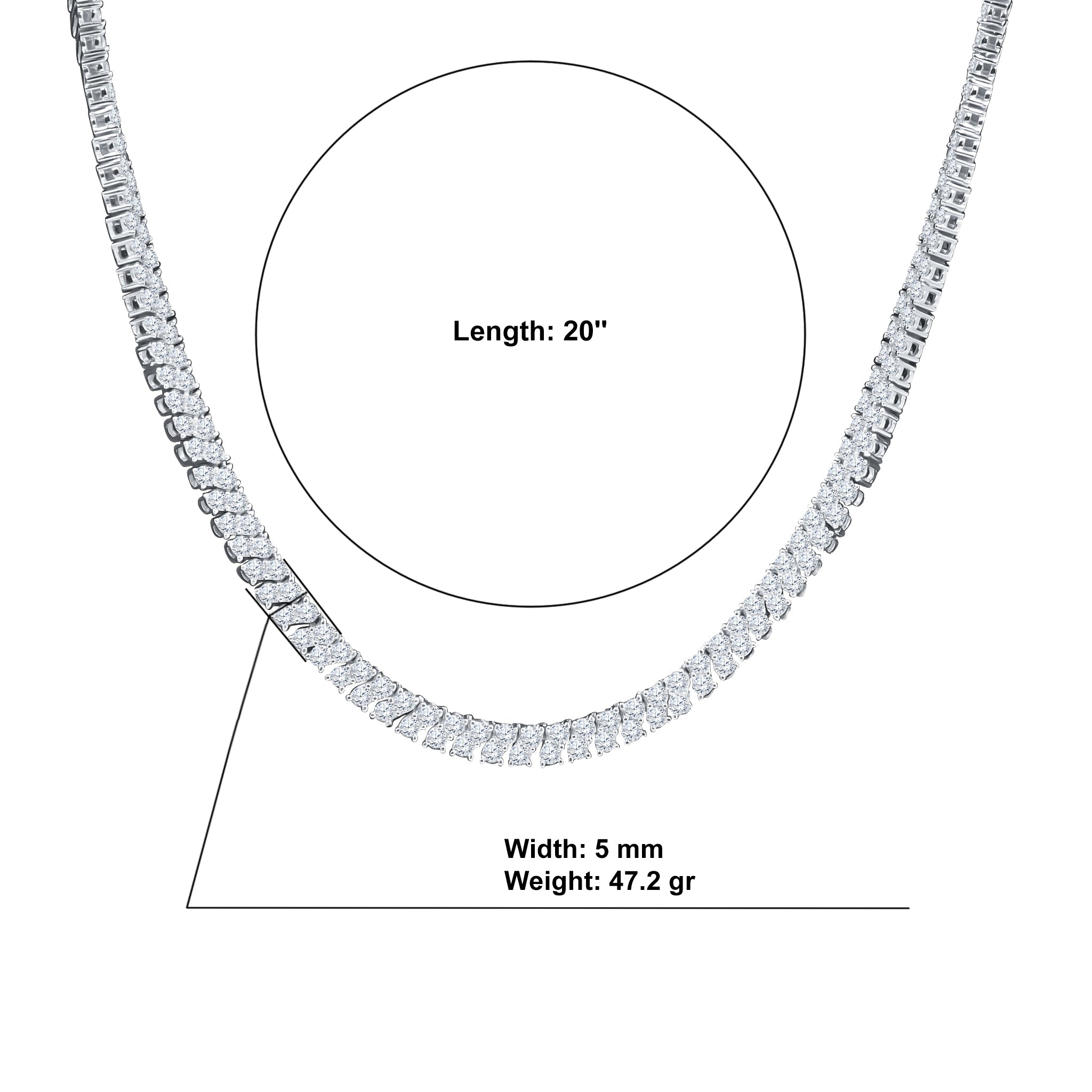 STATELY STERLING SILVER 5MM CHAIN I 9220831