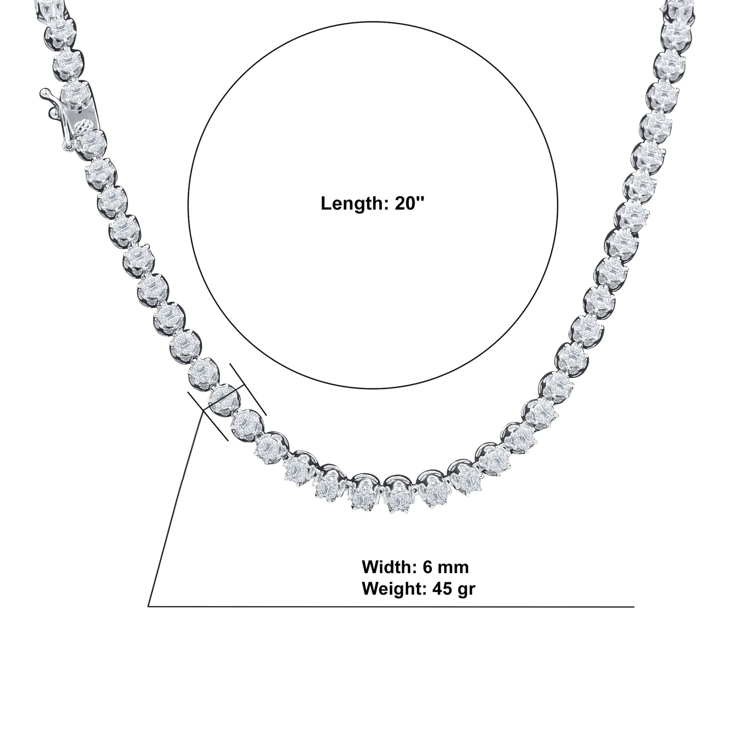 CACHE STERLING SILVER 6MM 20" CHAIN I 9220351