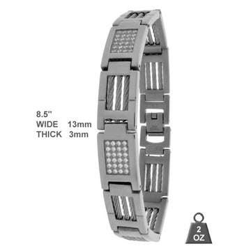 Steel Bracelet with CZ 2934-A