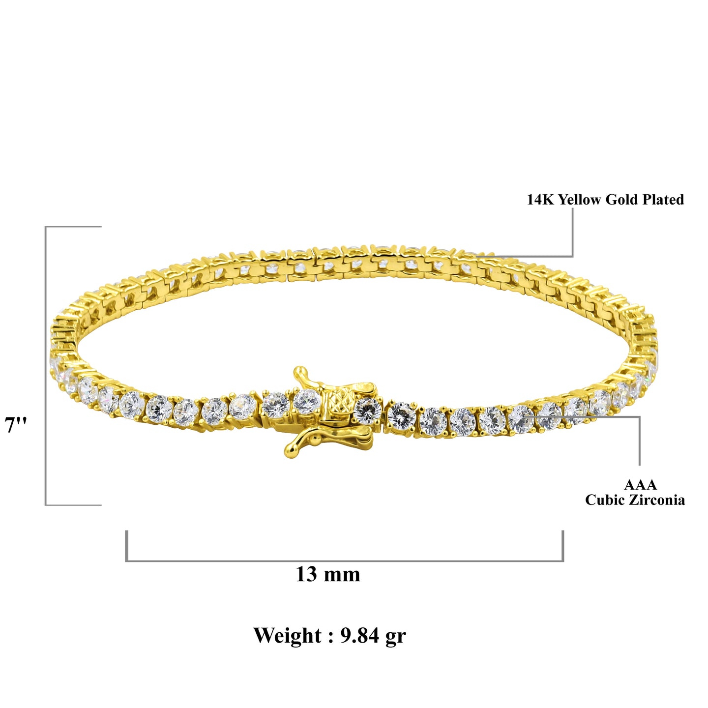 SPARKLE 925 SILVER TENNIS 3MM BRACELET I 929822