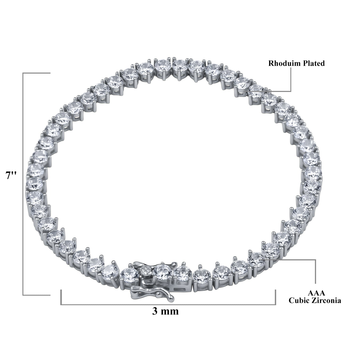 RADIOSUS SILVER MOISSANITE BRACELET 3MM I 991441
