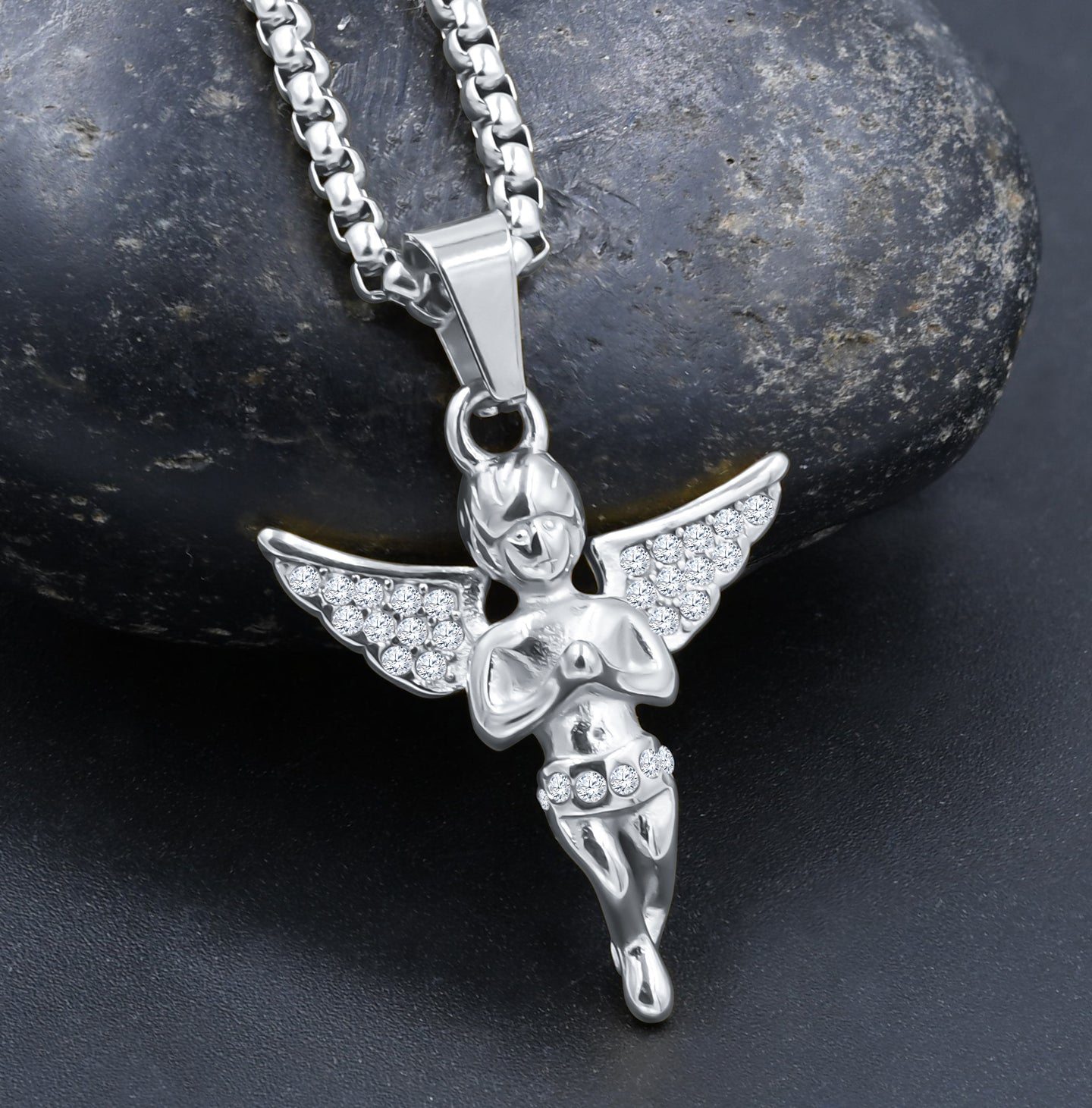 MIRIFICE STEEL CRYSTAL PENDANT I D941481