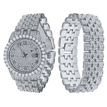 PURPUREUS 5-LINK ICED OUT WATCH & BRACELET SET I 530701