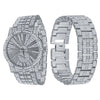 LUXE ROMAN INDEXED ICED OUT WATCH & BRACELET SET I 530711