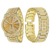 LUXE ROMAN INDEXED ICED OUT WATCH & BRACELET SET I 530712