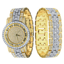 CANDIDUS PRINCESS CUT ICED OUT WATCH & BRACELET SET I 5307242