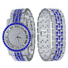 CANDIDUS PRINCESS CUT ICED OUT WATCH & BRACELET SET I 5307256