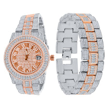 OYSTER BAGUETTE BEZEL ICED OUT WATCH & BRACELET SET | 5307518