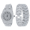 OYSTER BAGUETTE BEZEL ICED OUT WATCH & BRACELET SET | 530751