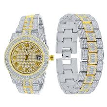 OYSTER BAGUETTE BEZEL ICED OUT WATCH & BRACELET SET| 5307542