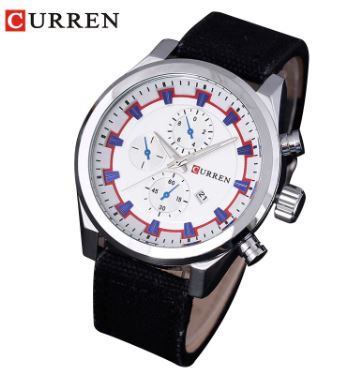 Curren SPORTY Mens Casual Cloth Leather Classic Fashion Watch | 540377