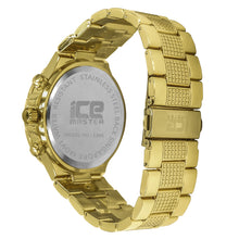 Yellow Gold 2 Row Black Dial Iced out Bling Metal