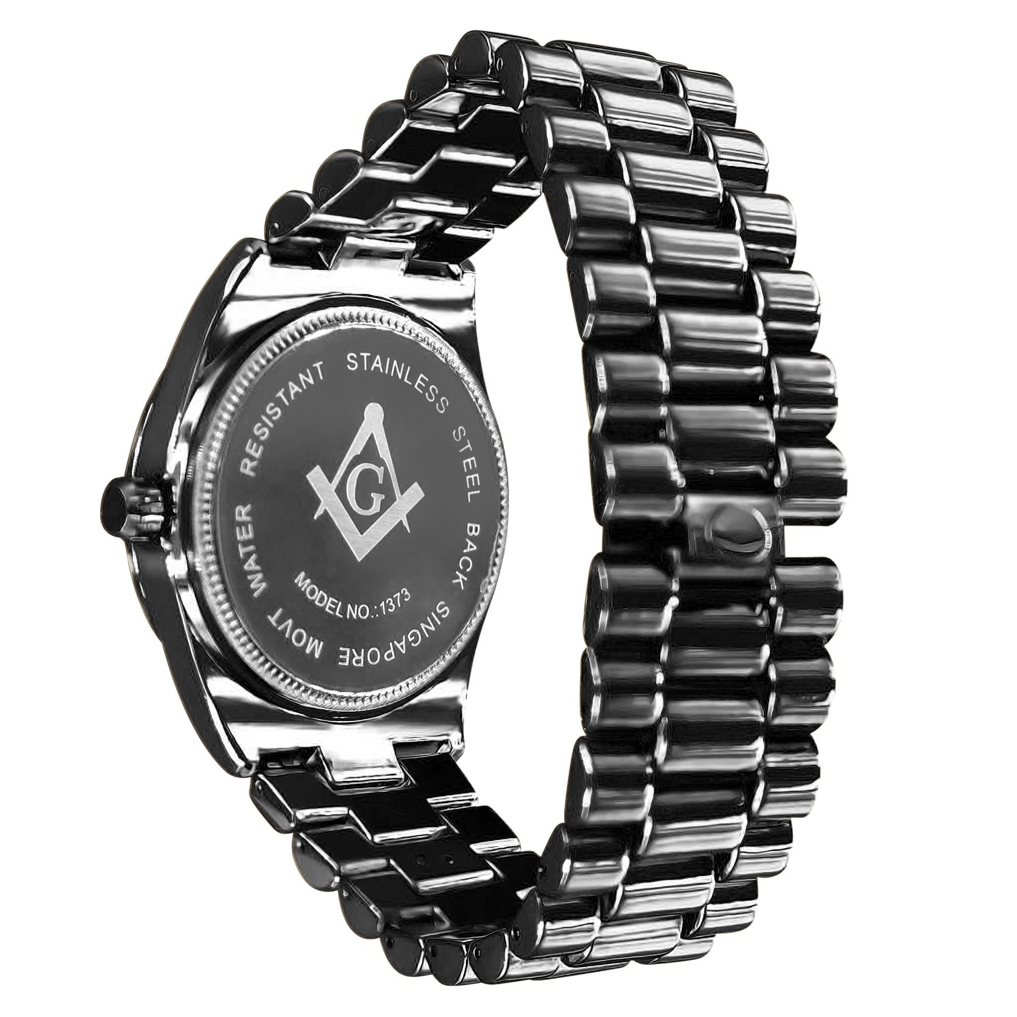 COLOSSAL MASONIC ICED METAL WATCH I 562453