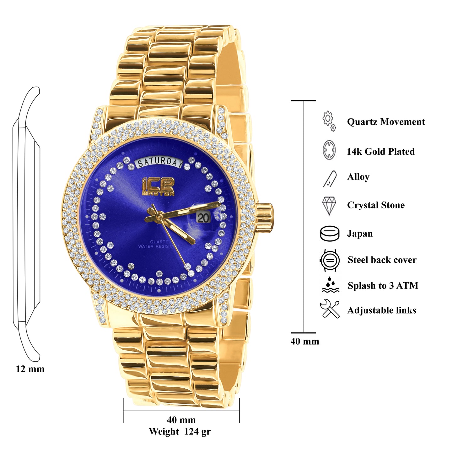 Grandeur Bling Metal Watch | 5626513