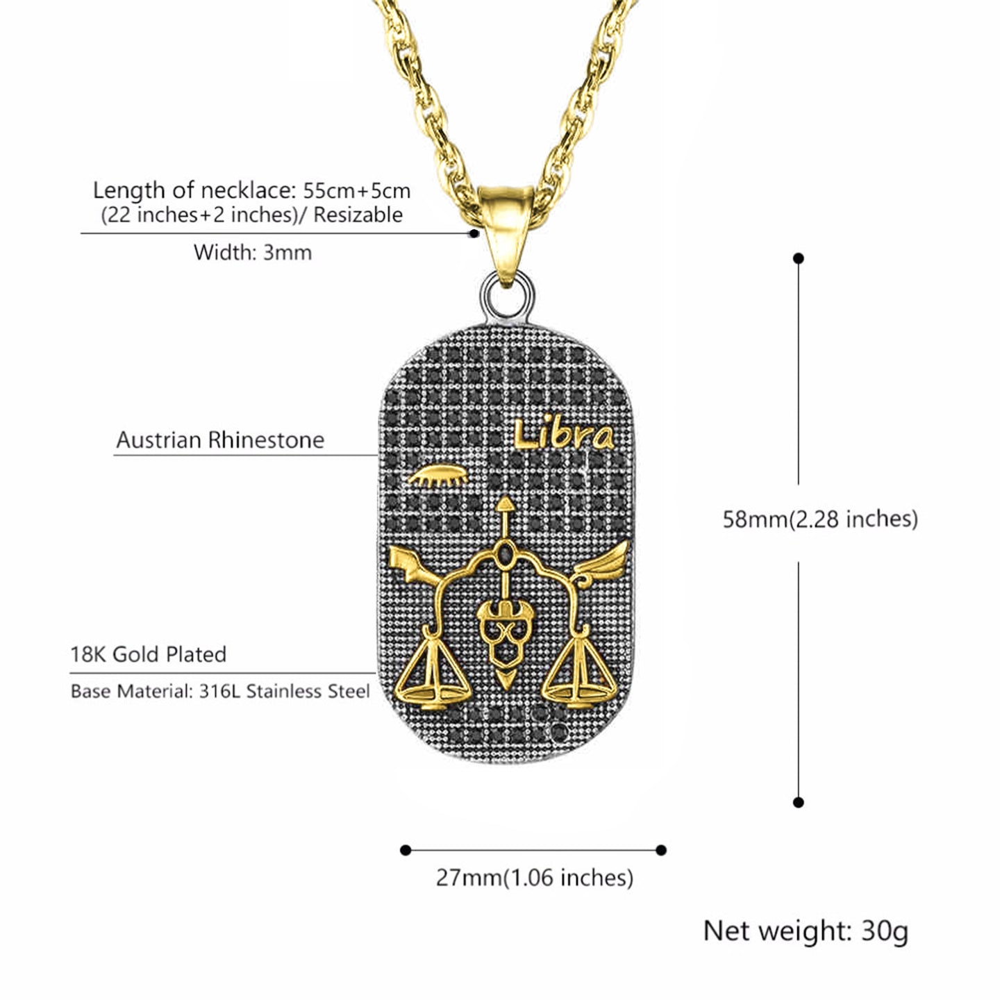 IMPERIAL Libra Stainless Steel Chain & Charm | 939092