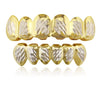 Wholesale Hip Hop Diamond Cut 14K Yellow Gold with White Gold Grillz