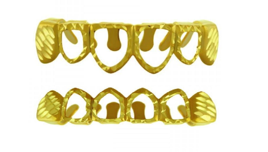 Hip Hop Hollow-out See Thru Solid Brass Grillz Dia. Cut