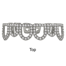 925 STERLING SILVER TOP AND BOTTOM CZ GRILLZ IN Silver COLOR-  929921