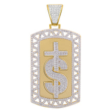 Dollar Cross Silver Pendant with CZ Stone-9210002