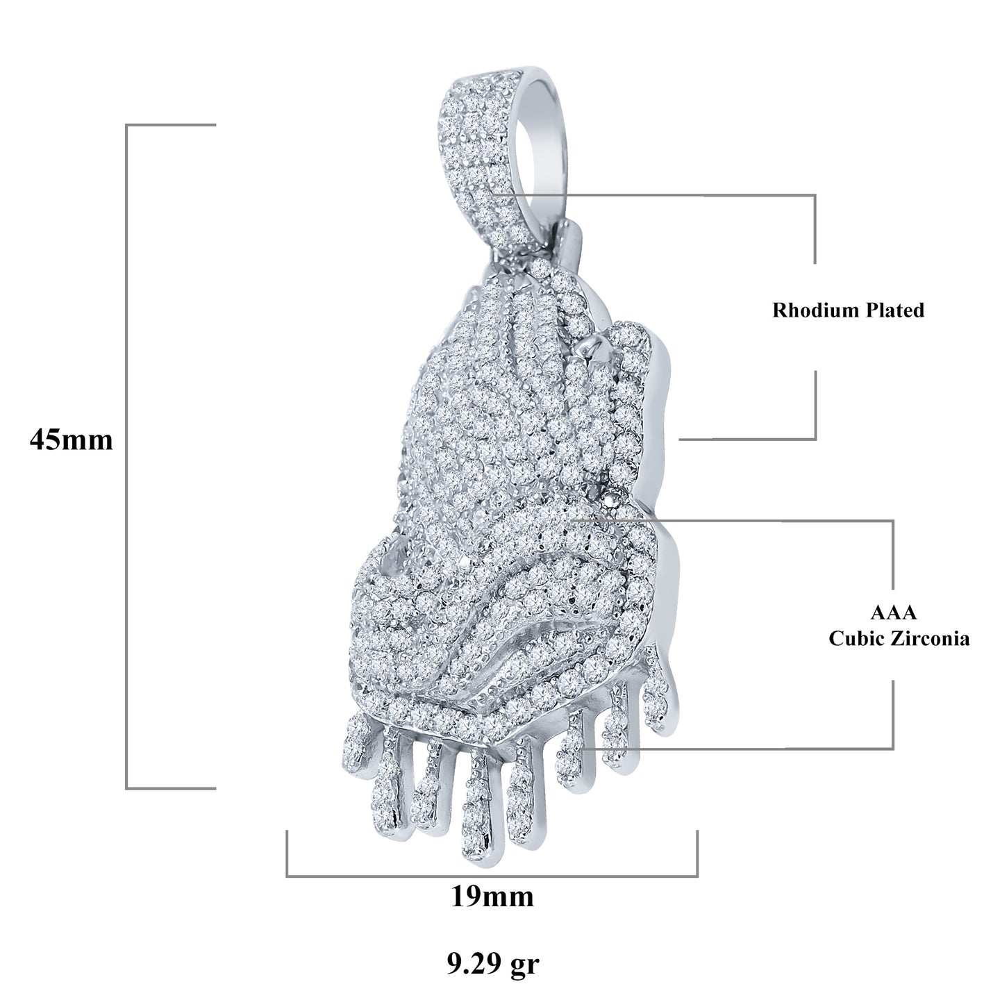 Pray 925 Pendant with CZ Stone  | 9210151